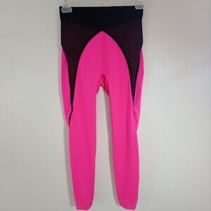 Savage X Fenty Hot Pink and Black High-Waist Leggings